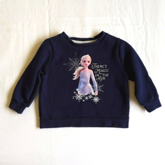 joe fresh x disney frozen II elsa crewneck graphic sweatshirt 2T toddler girls - Picture 1 of 7